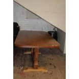 An original large four plank oak dining table by Albert (eagleman) Jeffray with the trademark