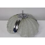 A large Art Deco period sea shell shaped ceiling light