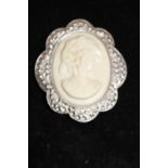 A vintage hallmarked for Chester Charles Horner cameo brooch