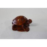 A Chinese box wood netsuke