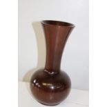 A Chinese trumpet vase made from hard wood h22cm