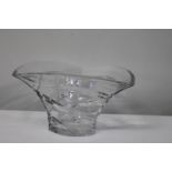 A large Waterford crystal vase (very small chip to one corner) 24cm in diameter