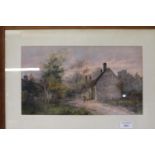 A framed & glazed Thomas Davidson water colour of Warwick Castle and village 50x35cm