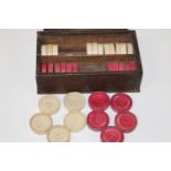 A set of antique bone draughts