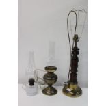 Three assorted vintage table lamps