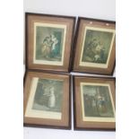 Four framed lithographic prints 27x22cm