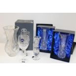 A selection of boxed leaded crystal & other glassware.