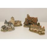 Four David Winter cottage models