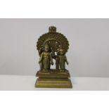 A Buddist brass shrine 12cm tall