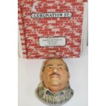 A vintage plaster head of the Coronation Street star Stan Ogden