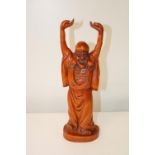 A large Chinese wooden figurine 37cm tall