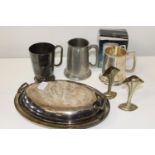 A selection of silver plated & other items