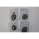Three hallmarked silver pendants & one Sterling silver pendant