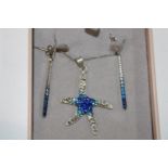 A .925 silver starfish necklace & earrings