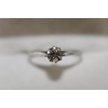 A 18ct white gold diamond solitaire ring (approx .5 of a ct ) size P 1/2