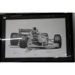A limited edition signed print by Alan Stammers & David Coulthard 105cm x 75cm