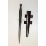 A mid WW2 Fairbank Sykes pattern 3 Commando fighting knife with No 4 stamped to the pommel and