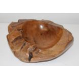 A large hand carved wooden bowl d43cm