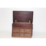 A vintage mahogany work box with inner tray 44cm x 26cm x 25cm