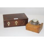 A vintage wooden box & vintage ever ready torch (As found)