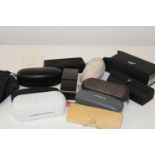 A job lot of sunglass & spectacle cases