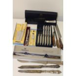 A job lot of assorted vintage cutlery etc