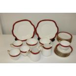 A selection of Crown Staffordshire bone china ware Sutherland pattern 29pcs A/F
