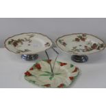 Three vintage ceramic cake stands
