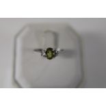 A 9ct white gold and gemstone ring 1.9 grams