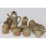 A vintage ceramic coffee set & storage jars