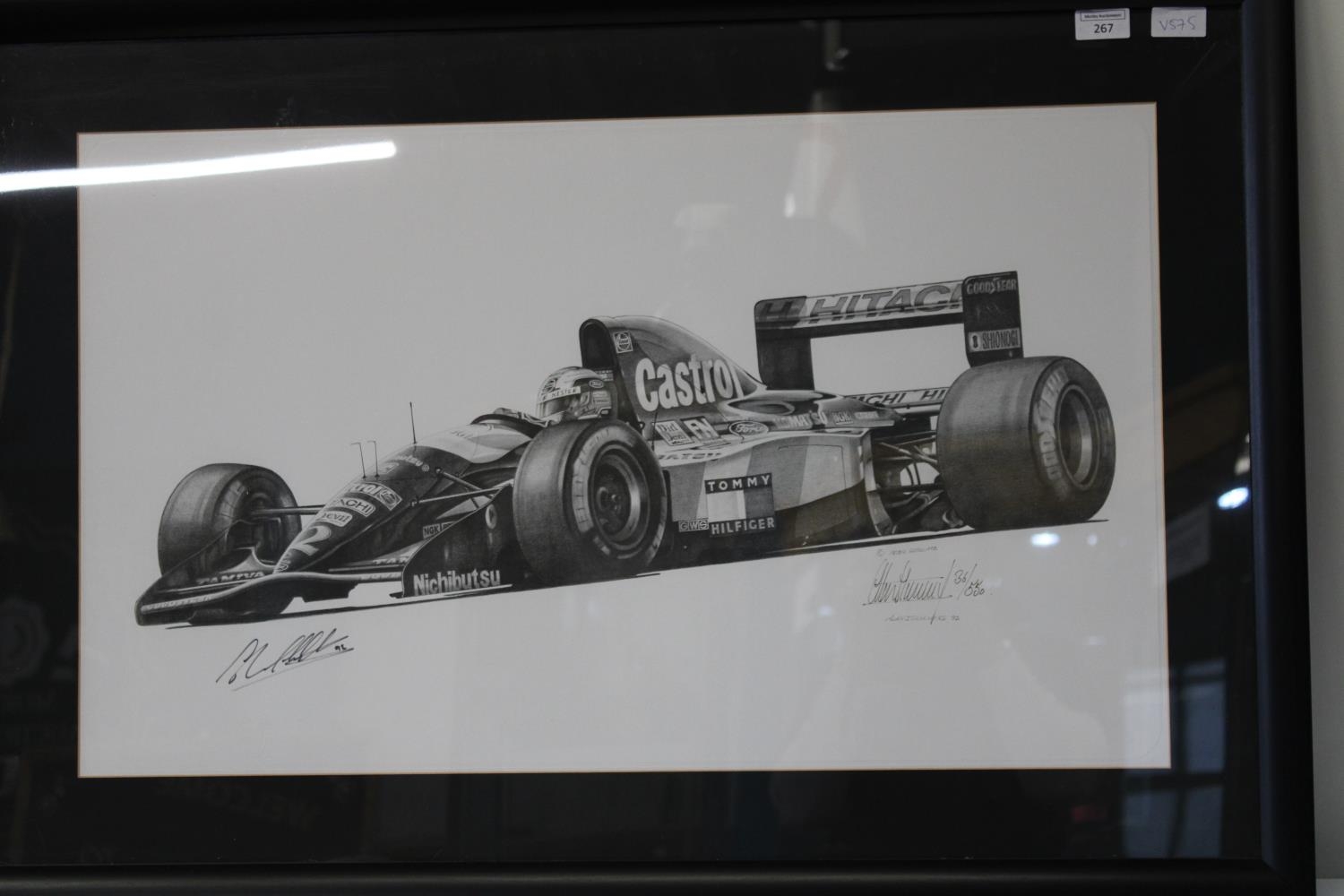 A limited edition print signed by the driver & artist Alan Stammer 98cm x 68cm