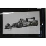 A limited edition print signed by the driver & artist Alan Stammer 98cm x 68cm