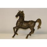 A large metal ware Tang horse style figurine 37x36cm