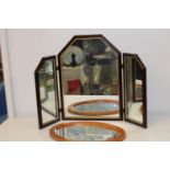 A foldable mirror & oval mirror Collection only
