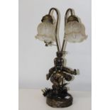 A vintage table lamp & shades h53cm