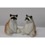 A pair of USSR porcelain racoons h11cm
