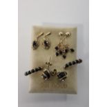 Four pairs of 9ct gold earrings