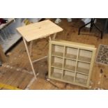 A new pine flip top table & shelving unit Collection only