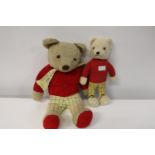 Two vintage Rupert Bear soft toys