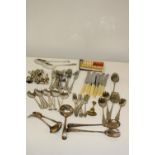 A job lot of assorted silver plated flat ware