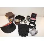 Selection of belts and others including leather