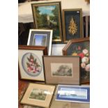 A selection of framed artwork etc collection only
