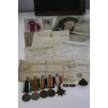 five medals from WW1 & WW2 Private W J Osbourne RMLI No 8896 with full history &related ephemera
