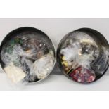 Two large tins of assorted vintage buttons