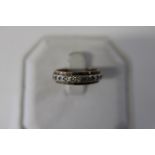 A 9ct gold & white stone full eternity ring 3.5 grams L and a half