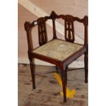 A quality Edwardian inlaid corner chair