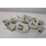 A child's ceramic tea set