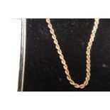 A 9ct gold rope chain necklace