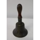 A vintage military hand bell h27cm