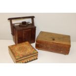 Three vintage wooden boxes